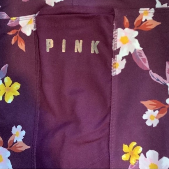 Victoria’s Secret Pink Floral High Rise Leggings Sz L - Picture 2 of 2